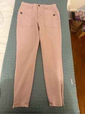 Joie Dusty Pink Ankle Zip Jeans